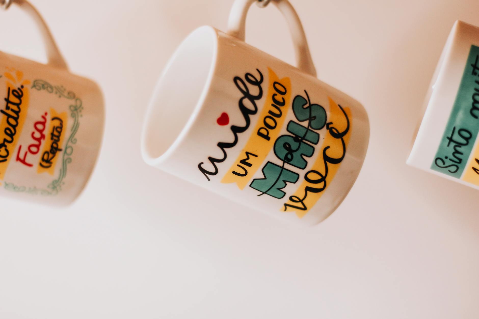 Styled ceramic mugs and coffee setup in cinematic still-life composition